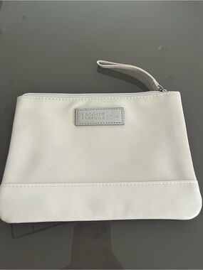 Lacoste White Wristlet Pouch with Logo Patch